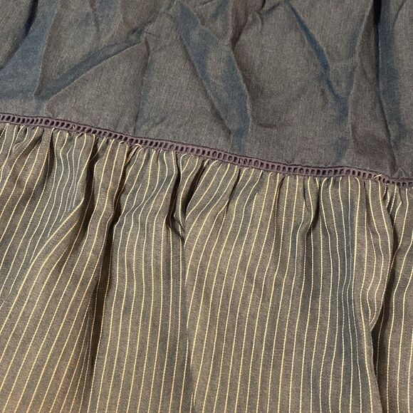 KATE SPADE NEW YORK Chambray Fluffer Sleeve Ruffle Hem Indigo Summer Dress - Picture 3 of 8